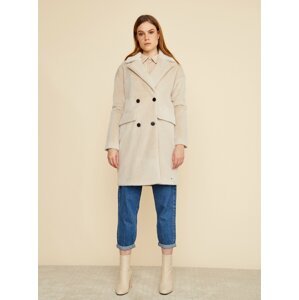 Béžový dámský zimní kabát z umělého kožíšku ZOOT.lab Stephany