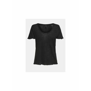 Černé lněné tričko ONLY Mirinda