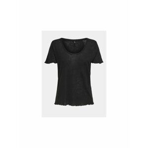 Černé lněné tričko ONLY Mirinda