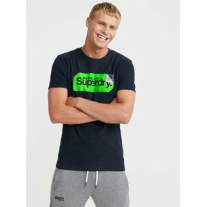 Tmavě modré pánské tričko s potiskem Superdry