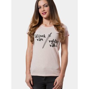 Differenta Design pudrové dámské tričko Tatínek vám vyhlásí válku