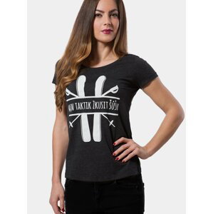Tmavě šedé dámské tričko Majn Taktik Zkusit Šůšn Differenta Design