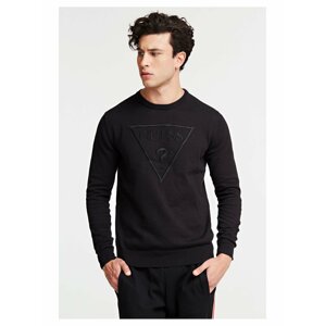 Guess černý svetr Triangle Logo Sweater