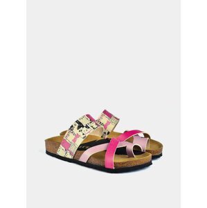 Calceo růžové pantofle Thong Sandals Cats