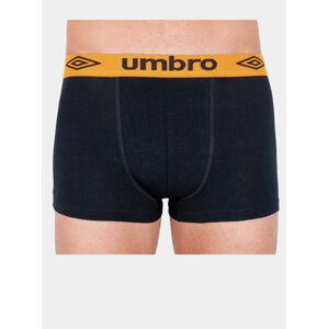 Pánské boxerky Umbro short černé s oranžovou gumou