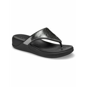 Crocs černé žabky na platformě Monterey Metallic Wedge