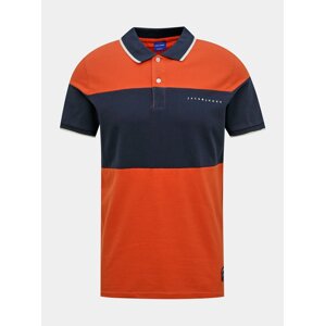 Modro-oranžové polo tričko Jack & Jones Pro