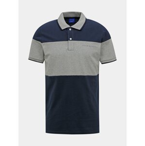 Šedo-modré polo tričko Jack & Jones Pro