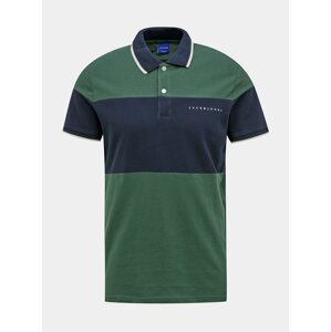 Modro-zelené polo tričko Jack & Jones Pro