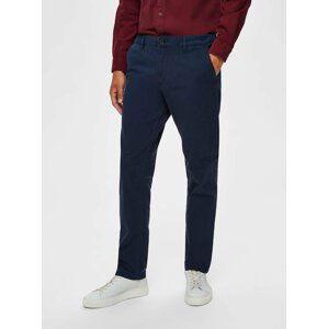 Tmavě modré chino kalhoty Selected Homme New Paris