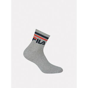 Sada tří párů šedých kotníkových ponožek FILA