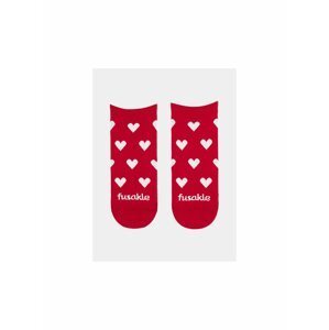 Červené vzorované kotníkové ponožky Fusakle Láska