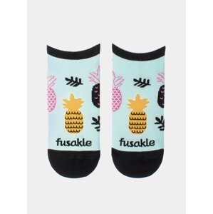 Světle modré vzorované kotníkové ponožky Fusakle Ananista