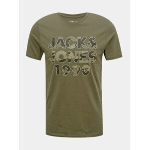 Khaki tričko s potiskem Jack & Jones