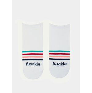 Bílé pruhované kotníkové ponožky Fusakle