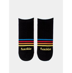 Černé pruhované kotníkové ponožky Fusakle
