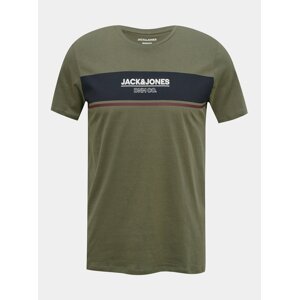 Khaki tričko s potiskem Jack & Jones Shaker