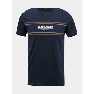 Tmavě modré tričko s potiskem Jack & Jones Shaker