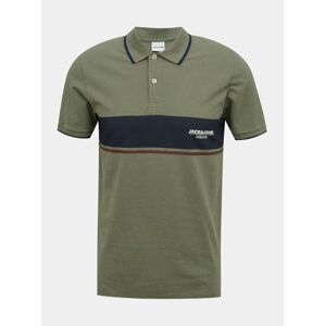 Khaki polo tričko Jack & Jones Shaker