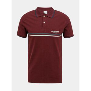 Vínové polo tričko Jack & Jones Shaker