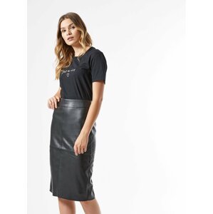 Černá pouzdrová koženková sukně Dorothy Perkins