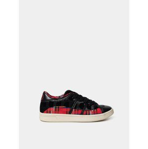 Desigual černo-červené tenisky Shoes Cosmic Tartan