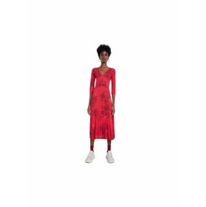 Červené šaty s květovaným vzorem Desigual Vest Yess