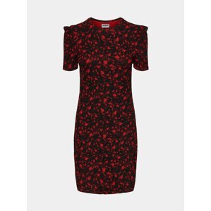 Červeno-černé vzorované pouzdrové šaty Noisy May Lea
