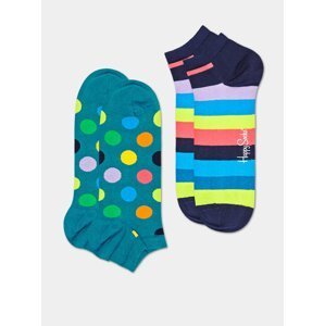 Sada dvou párů modrých kontníkových ponožek Happy Socks Big Dot
