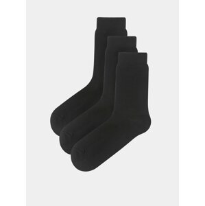 Sada tří párů vroubkovaných ponožek v černé barvě Jack & Jones Fipo