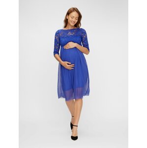 Modré krajkové těhotenské šaty Mama.licious Mivana