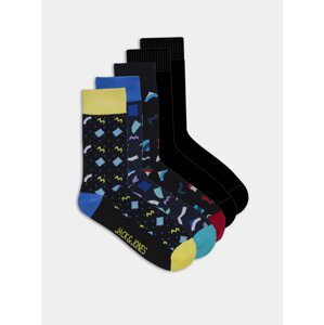 Sada pěti párů černých ponožek s motivem Jack & Jones Pattern