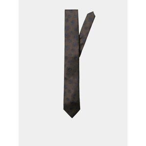 Hnědá vzorovaná kravata Selected Homme Morten