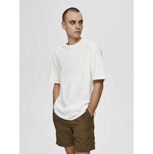 Bílé volné basic tričko Selected Homme Malcolm