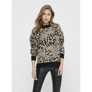 Béžový svetr s leopardím vzorem Jacqueline de Yong Lian
