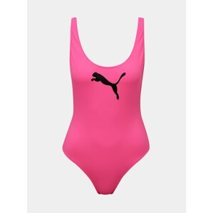 Růžové dámské jednodílné plavky Puma Ess