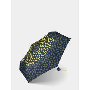 Žluto-modrý dámský puntíkovaný skládací deštník Esprit