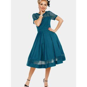 Modré šaty s ozdobným sedlem Dolly & Dotty