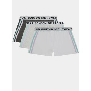 Sada tří boxerek v šedé a krémové barvě Burton Menswear London