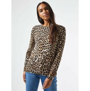 Hnědé tričko s leopardím vzorem Dorothy Perkins