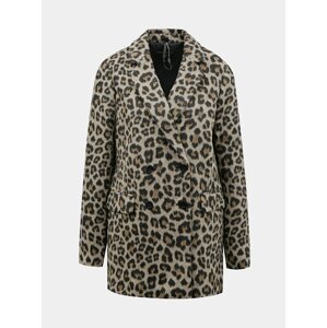 Světle hnědý kabát s leopardím vzorem Dorothy Perkins