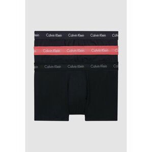 Calvin Klein černý 3 pack boxerek Low Rise Trunk 3PK Black w. Black/ Coral Lip/ Phantom