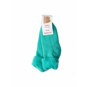 Vlněné ponožky „šošonky“ - tyrkysové Balkanova