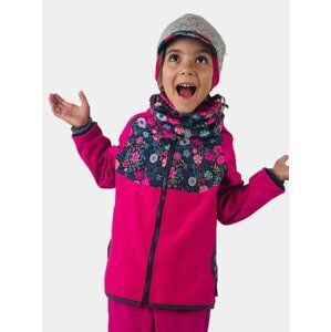 Růžová holčičí softshellová bunda s fleecem Unuo