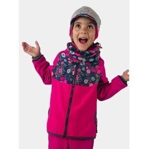 Růžová holčičí softshellová bunda s fleecem Unuo