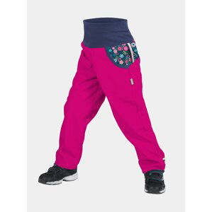 Růžové holčičí softshellové kalhoty Unuo