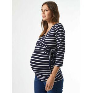 Tmavě modré pruhované těhotenské tričko Dorothy Perkins Maternity
