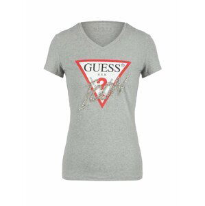 Šedé dámské tričko s potiskem Guess Icon Logo T-shirt