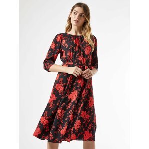 Červeno-černé květované šaty Billie & Blossom