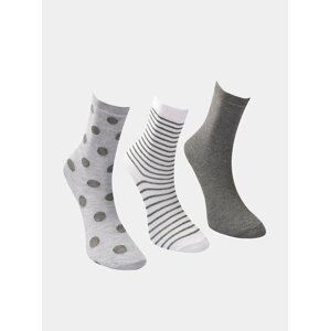 Sada tří párů dámských šedých ponožek Trendyol